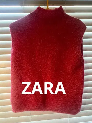 새상품 ZARA 슬리브리스 스웨터 S 핑크 계열