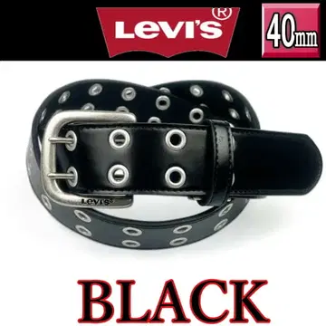 블랙 리바이스 6911 더블 핑 벨트 인조 가죽 폭 40mm 블랙