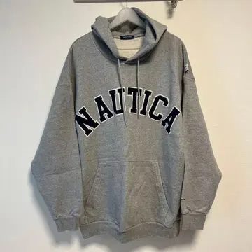 [NAUTICA] Arch Logo 2.2 남성용 후드티 그레이