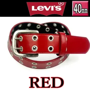 빨간색 6911 리바이스 더블 핑 벨트 인조 가죽 폭 40mm 레드
