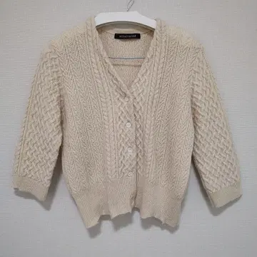 미즈이로 인드 mizuiroind 케이블 니트 가디건 울 100%