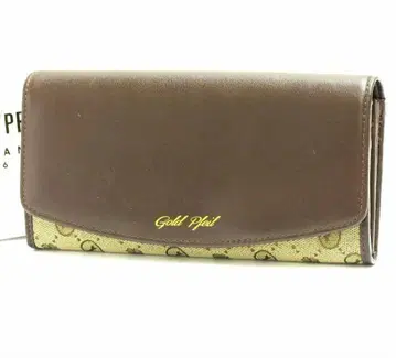 [ 미사용 새상품 ] 골드 파일 장지갑 브라운 베이지 여성용 새상품급