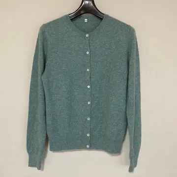 무인양품 캐시미어 100% 가디건 M 그린 스트레치 DMW