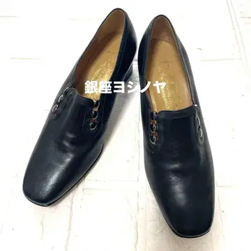 긴자 요시노야 펌프스 가죽 블랙 출퇴근 23cm