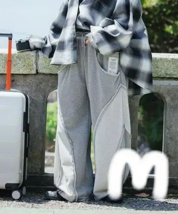 니코앤드 [be with M] 미사요 라쿠키리 스웨트 팬츠 그레이