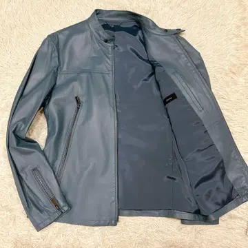 새상품 L 사이즈 조셉 싱글 라이더 가죽 자켓 블루종 블루