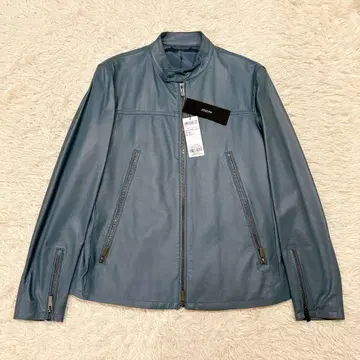 새상품 L 사이즈 조셉 싱글 라이더 가죽 자켓 블루종 블루