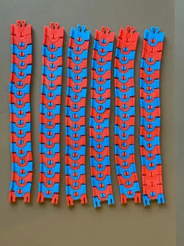 캡슐 프라레일 꺾인 레일 세트 빨강 파랑