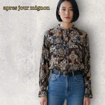 새상품급 apres jour mignon 셔츠 올 패턴 페이즐리 보타니컬