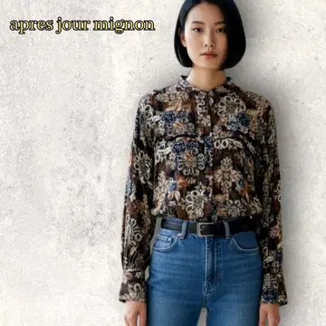 새상품급 apres jour mignon 셔츠 올 패턴 페이즐리 보타니컬