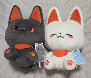 신님 여우와 샐러리맨 BIG 봉제 인형 시로 쿠로 2종 세트