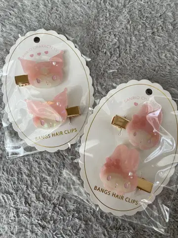 산리오 마이멜로디 메로쿠로 쉘 앞머리 클립 마이멜로디 쿠로미