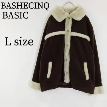 BASHECINQBASIC 무스탕 코트 퍼 퐁퐁 쇼와 레트로 L