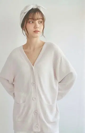 새상품 젤라또피케 버튼 로고 가디건 가운 후드티 핑크