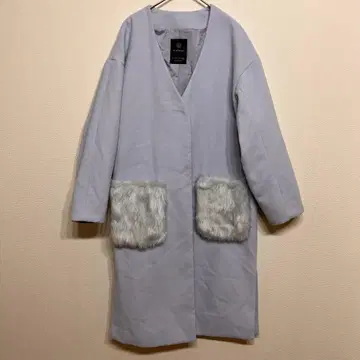 w closet 더블 클로젯 여성용 에코 울 퍼 포켓 코트