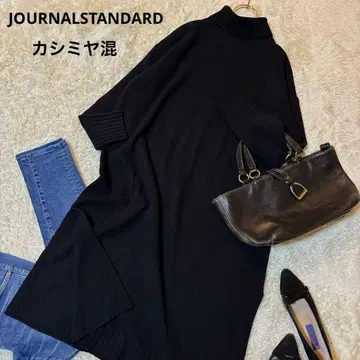 인기//저널 스탠다드 울 캐시미어 터틀넥 원피스 블랙