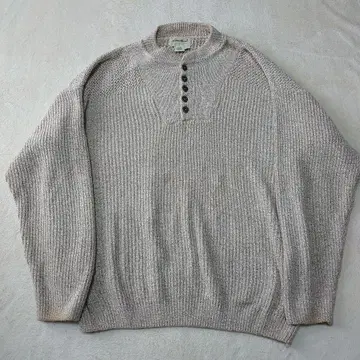 90s 에디 바우어 usa제 코튼 니트 헨리넥