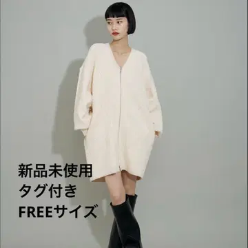 [ 미사용 새상품 ] ADAM ET ROPE' 니트 가디건 미니 원피스