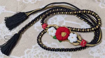 후리소데용 블랙 골드 허리띠