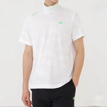 뉴발란스 남성용 반팔 모크넥 풀오버 화이트 L