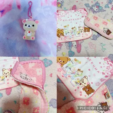 리락쿠마 손수건 지퍼 손수건 파우치 키링 코리락쿠마