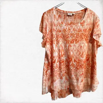 CATO 반팔 튜닉 22/24W 오렌지 계열