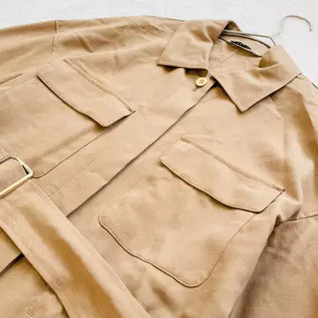 ANAYI 아나이 일본제 벨트 달린 사파리 자켓 코튼 사이즈 34