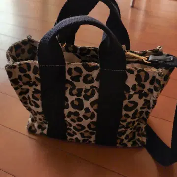 레오파드 무늬 토트백 소형 캔버스