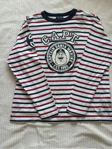 CAPTAIN SANTA 스트라이프 긴팔 티셔츠 L