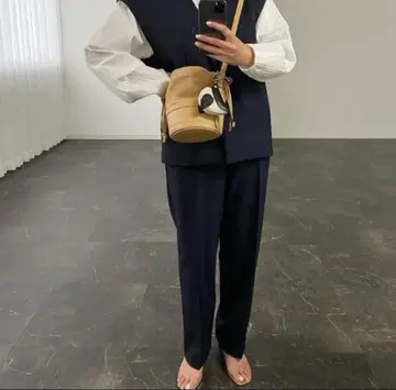 ohga 마쉬멜로우 팬츠 네이비 롱 M 사이즈