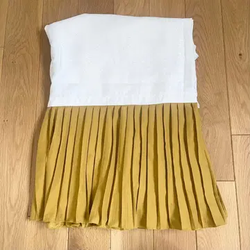 플리츠 밑단 기모노 머스타드