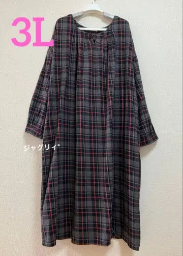 soulberry 체크 무늬 원피스 가을/겨울 플러스 사이즈 3L