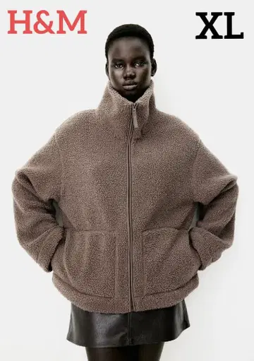 H&M 브라운 보아 플리스 자켓/size - XL