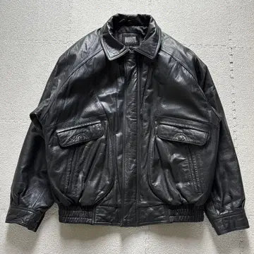 [새상품급] 소가죽 A-2형 블랙 봄버 자켓 L 짧은 기장 퀼팅 한국