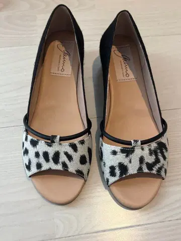 gaimo 펌프스 38 웨지솔 힐 레오파드 무늬 샌들