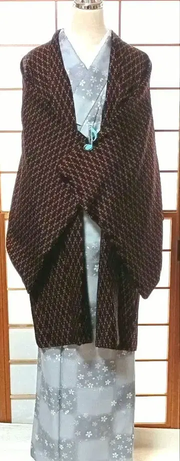 재고 정리 순수 실크 긴 겉옷 기하학 패턴 루즈한 사이즈 할인 가능