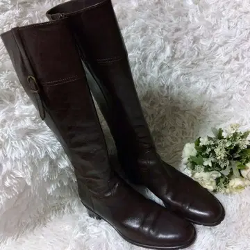 EIZO 에이조 롱 부츠 22.5 브라운 가죽