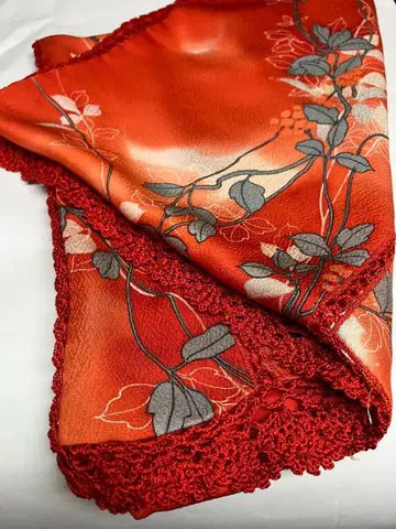 일본 의류 숄 주홍색