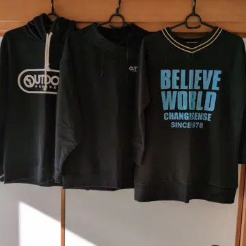 큰 사이즈 여성용 트레이너 2장 후드티 1장