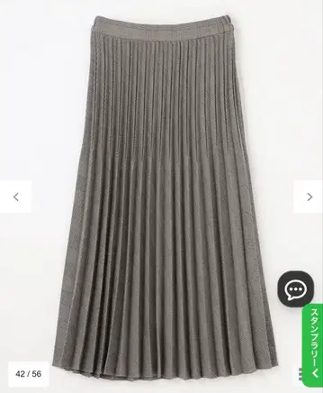 anyFAM 울리쉬 플라노 플리츠 스커트 그레이 글렌체크