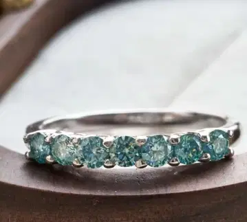 [ 한정판 ] 청록색 모이사나이트 실버 반지