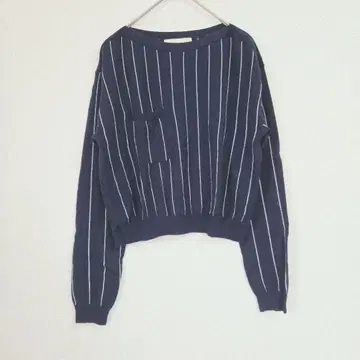 UNTITLED 언타이틀 스트라이프 니트 네이비 여성용 2