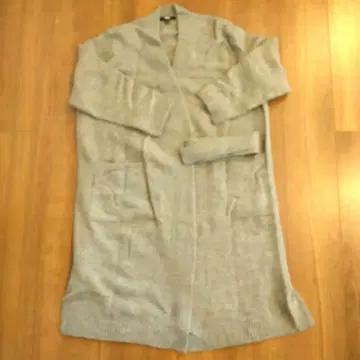 UNIQLO 베이지 랩 롱 가디건 S 사이즈 울 혼방