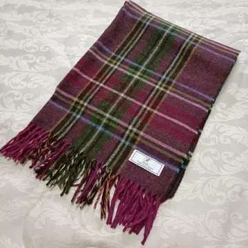 새상품급 Bronte 100% 램스울 체크 머플러 스톨