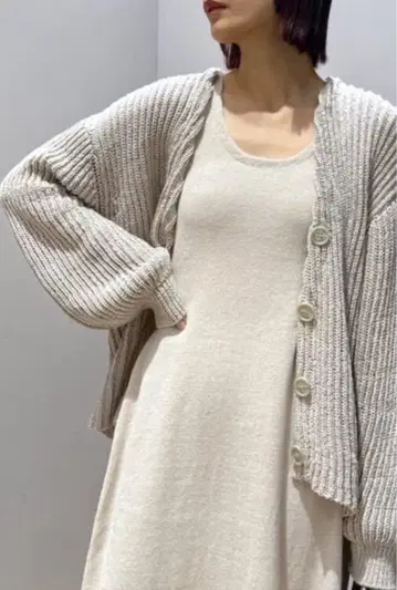 M_엠언더바 moussy 멜란지 니트 가디건 오가닉 코튼