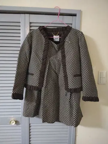 레어 MOSCHINO 모스키노 브로치 포함 스커트 수트 브라운 세트