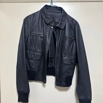 레이빔스 블랙 양가죽 재킷