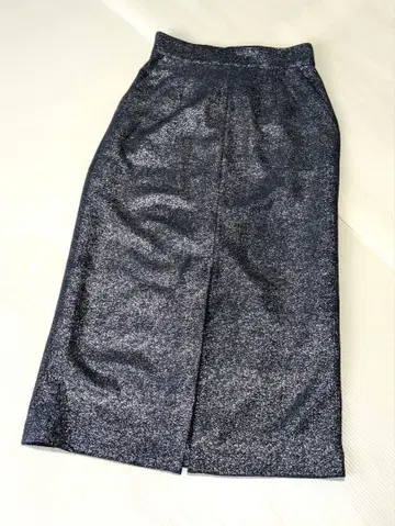 SLOBE IENA 롱 스커트 라메 네이비