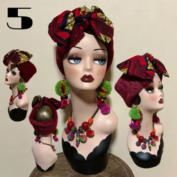 퍼 아프리칸 리본 헤어 터번 헤어밴드