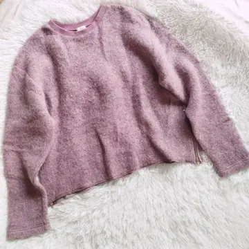 6(ROKU) 파일 지퍼 풀오버 핑크